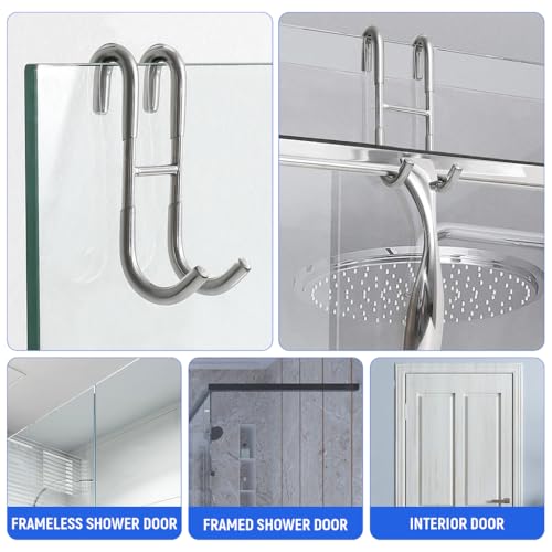 HASTHIP® 2Pcs Door Hooks Over-the-door Hanging Hook Stainless Steel Dual-hook Design Door Hooks Glass Door Hook Carbinet Door Hook Kitchen Bathroom Removable Hanging Hooks HASTHIP® 2Pcs Door Hooks Over-the-door Hanging Hook Stainless Steel Dual-hook Design Door Hooks Glass Door Hook Carbinet Door Hook Kitchen Bathroom Removable Hanging Hooks
